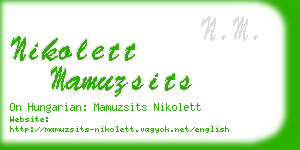 nikolett mamuzsits business card